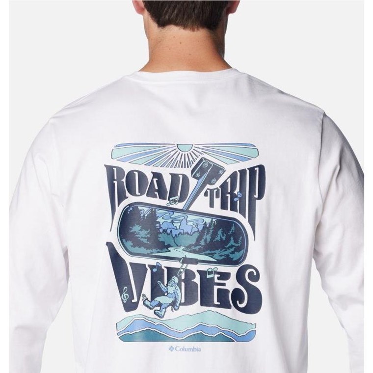 Columbia Explorers Canyon Long Sleeve T-Shirt White/Road Trip Vibes