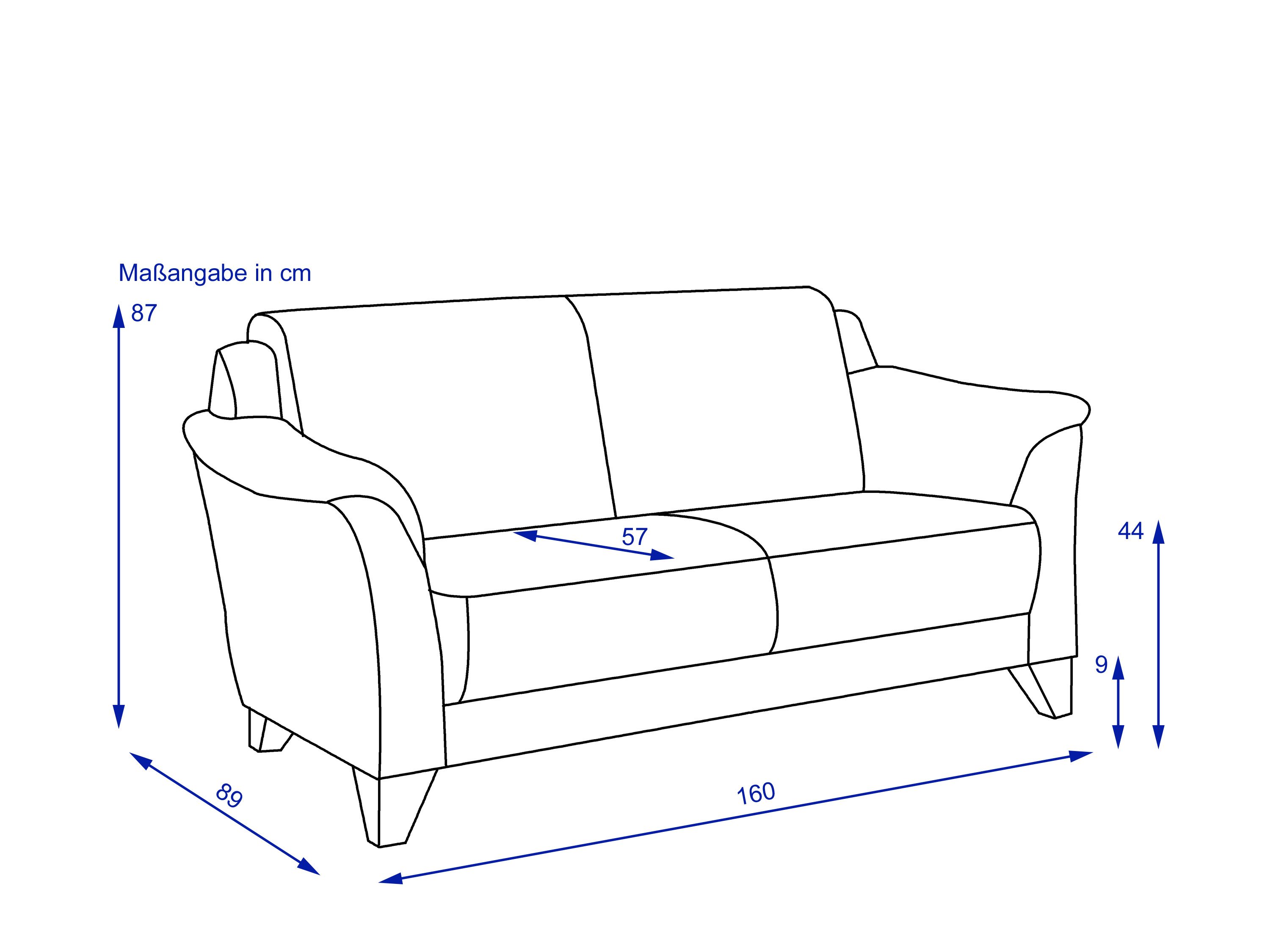Sofa 2,5 Sitzer MONDO QUADRA 11 ROT KARIERT 42 CM