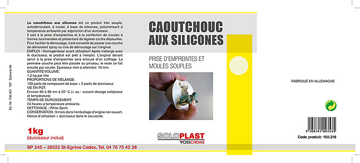 Caoutchouc aux silicones 0,5 kg type Sicovoss NL-1