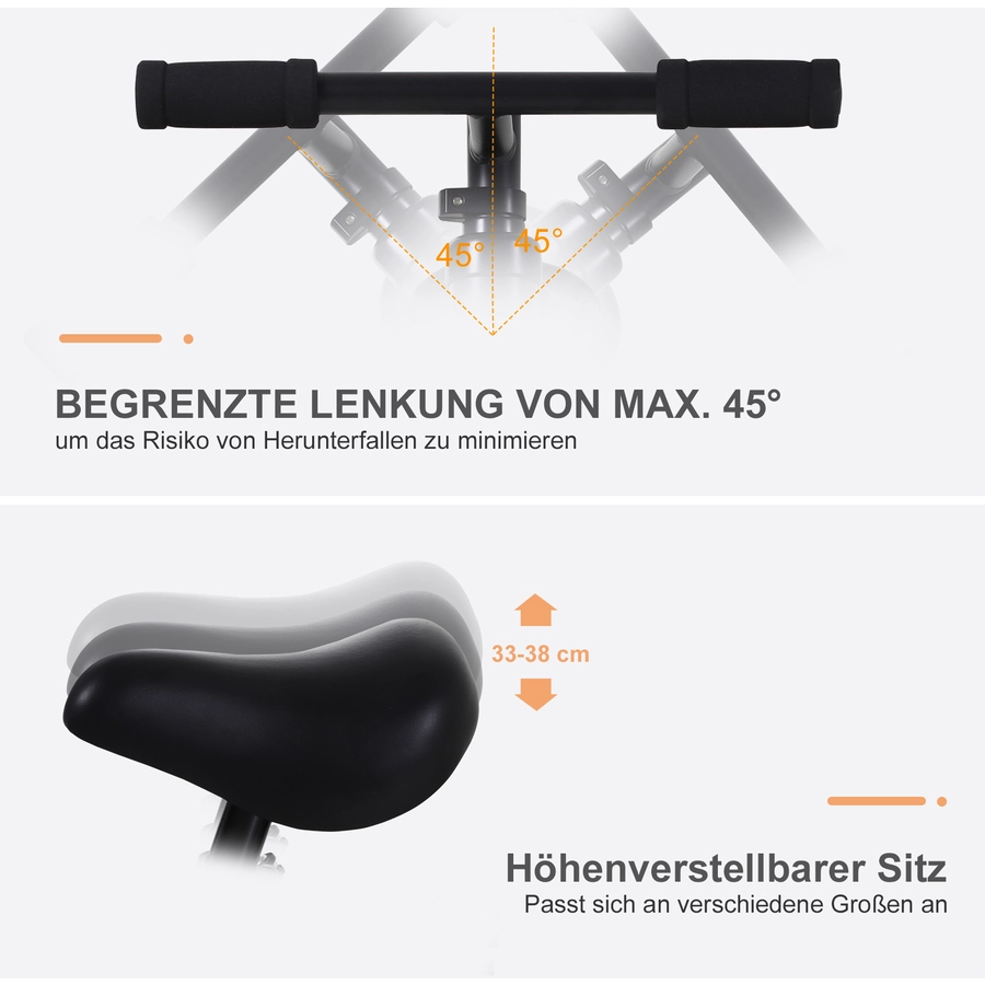 HOMCOM 2-in-1 Kinderfahrrad rot