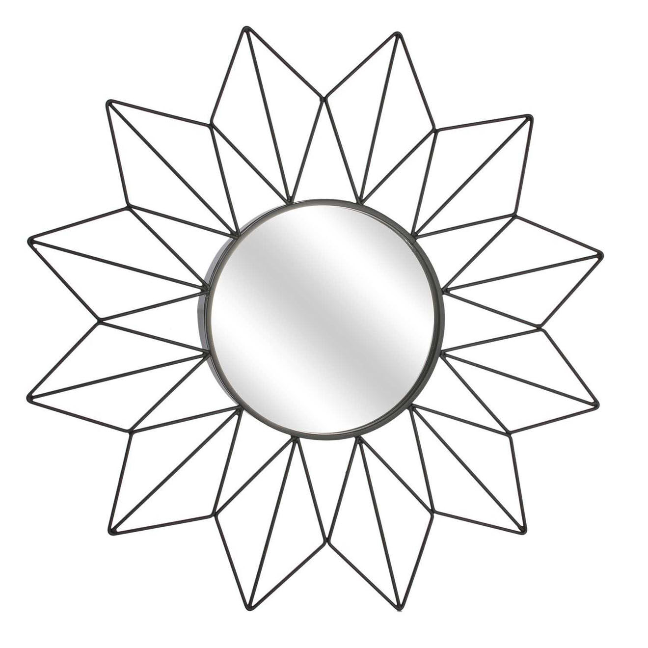 Home Deco Factory Miroir soleil noir - D.49.5 cm
