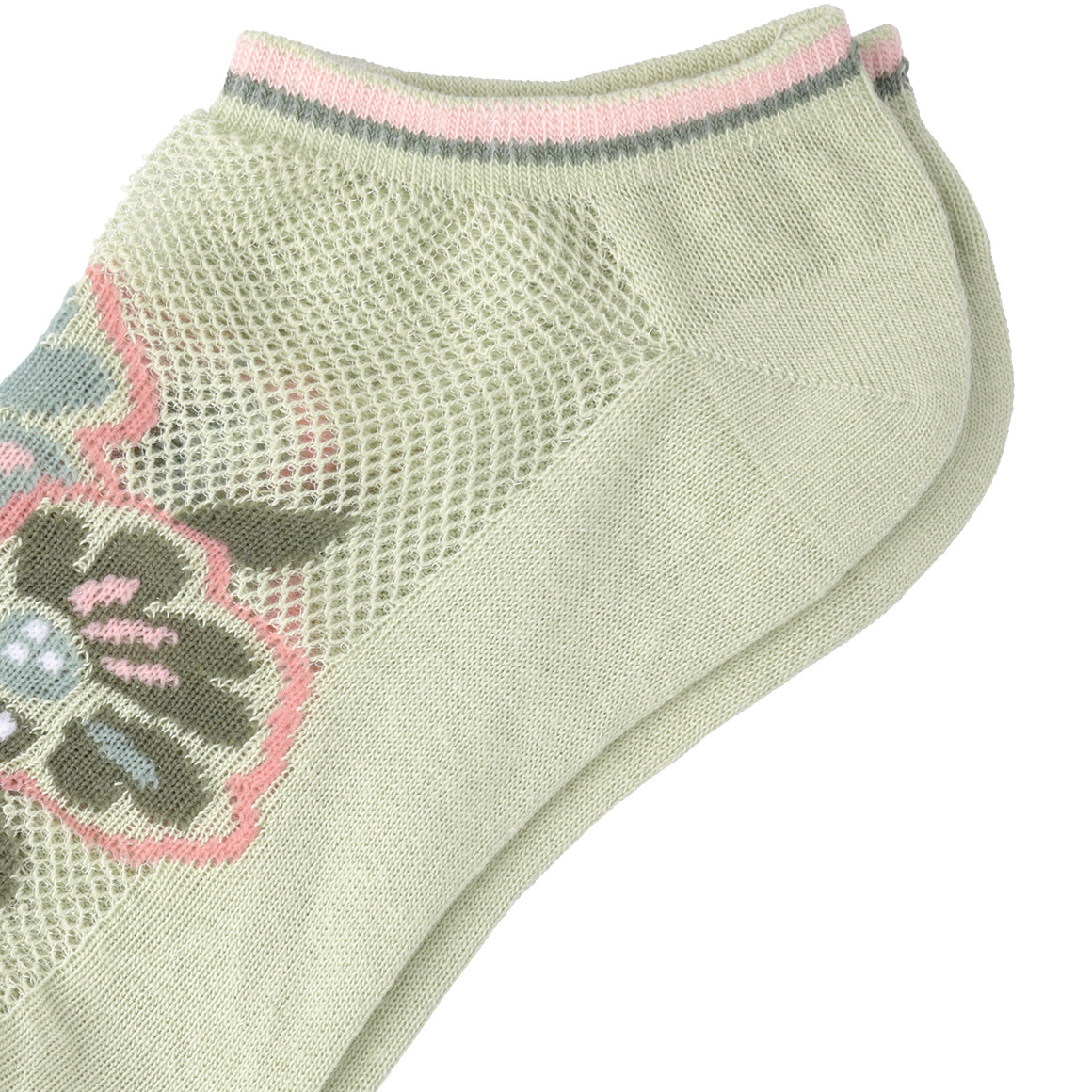 Gina Benotti 1 Paar Damen Sneaker-Socken mit Mesh-Einsatz hellgrün