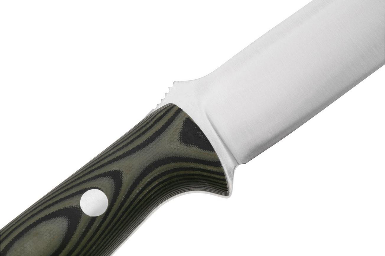 Bark River Bravo 1 LT CPM 3V, Green & Black SureTouch, vaststaand mes