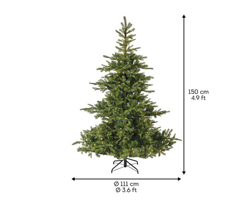 Kunstkerstboom Everlands Grandis, verlicht, 150 cm hoog, groen, incl. LED