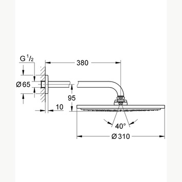 Grohe douchekop Rainshower Cosmopolitan hoofddouche 1 stand ø 31 cm supersteel