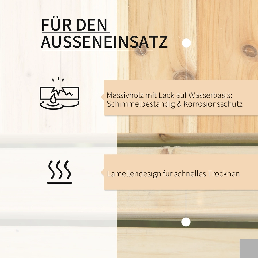 Outsunny Hochbeet mit kleiner Sitzbank naturholz