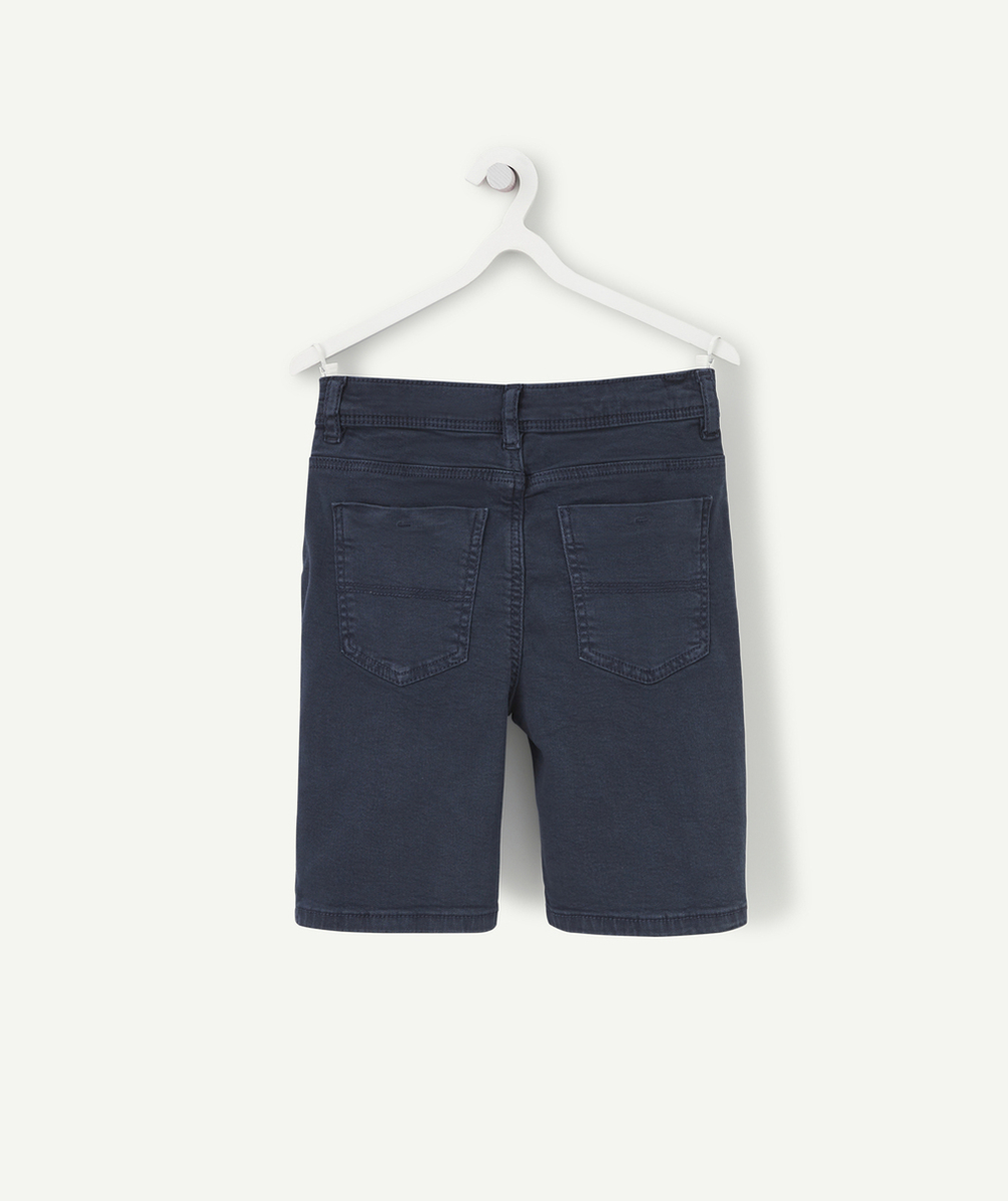 BERMUDA SLIM GARÇON BLEU MARINE EN FIBRES RECYCLÉES