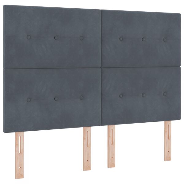 vidaXL Cabeceira com Botões Acolchoados Cinza Escuro 160 cm Veludo - 2348110797