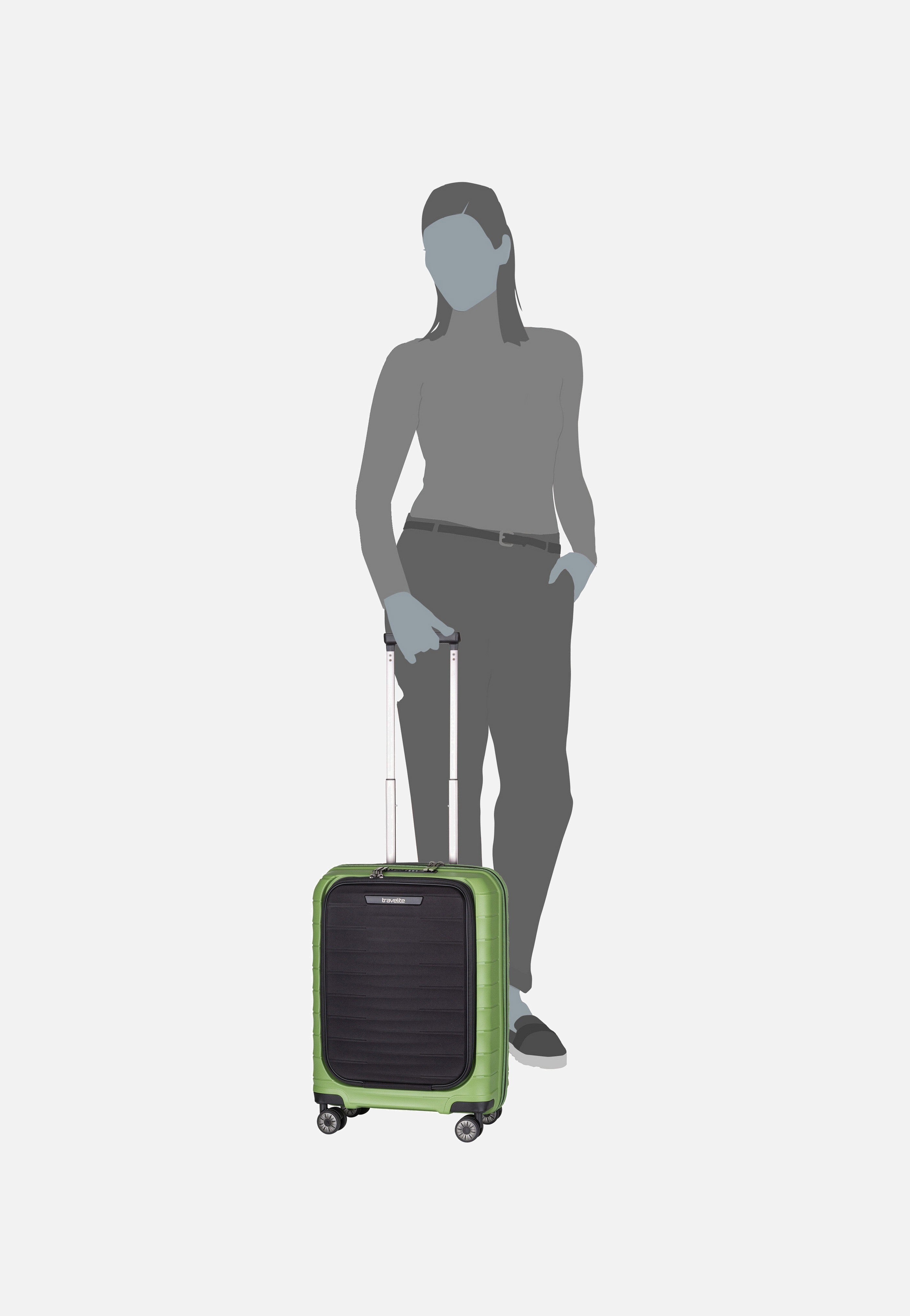 Mooby 4w Trolley S Front Pocket Grün - Koffer