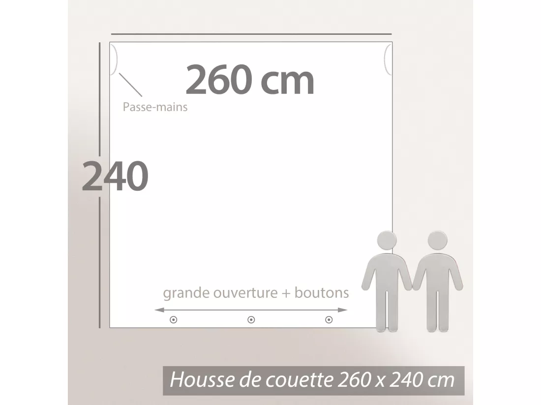 Housse de couette 260X240 cm lin lavé SONATE Ivoire