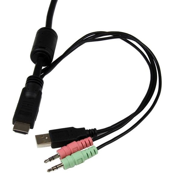 StarTech.com Switch Commutateur KVM 2 Ports USB, HDMI avec Audio et Câbles pour 2 PC sur 1 écran - Auto Alimenté