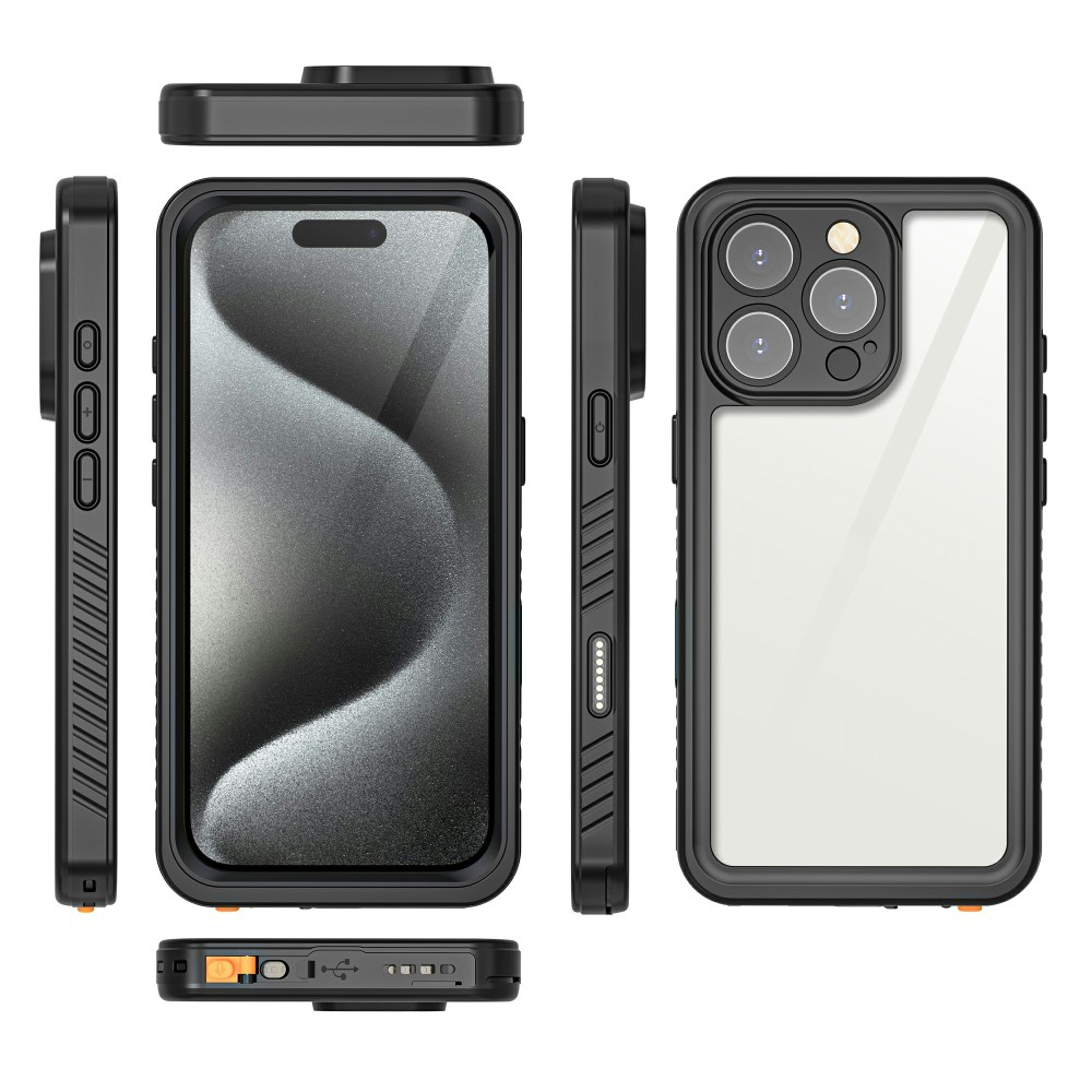 iPhone 16 Pro Wasserfeste Outdoor Schutz Hülle (IP68) - Schwarz