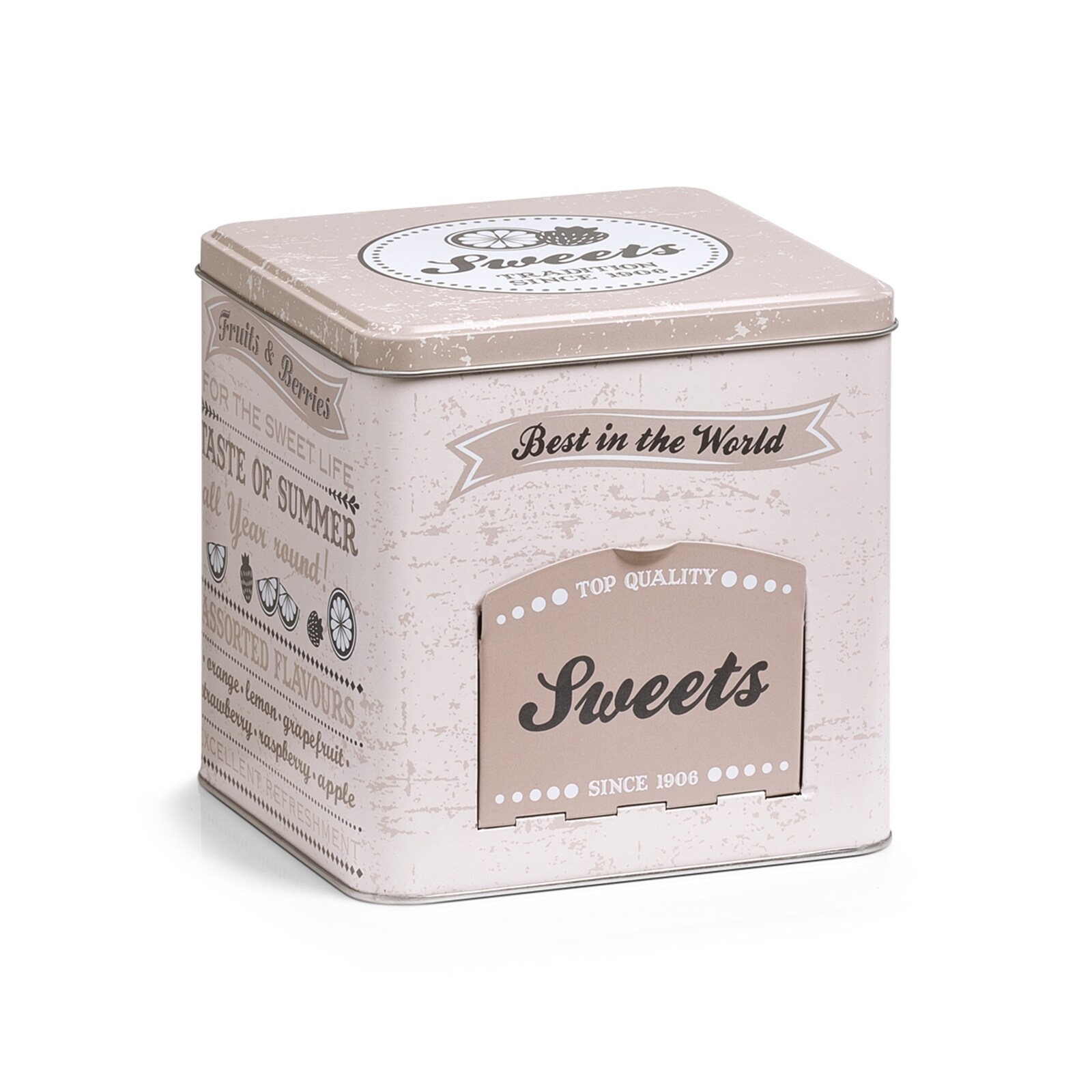 ZELLER Present Süßigkeitendose mit Deckel und Klappe Sweets