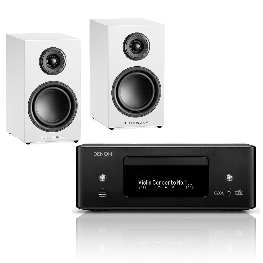 Denon RCD-N12DAB Noir + Triangle Elara LN01 Blanc