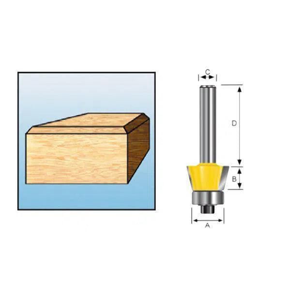 Makita D-10615 Freesbit Afkantfrees 22°   lager S 8mm 19,84x9,53mm
