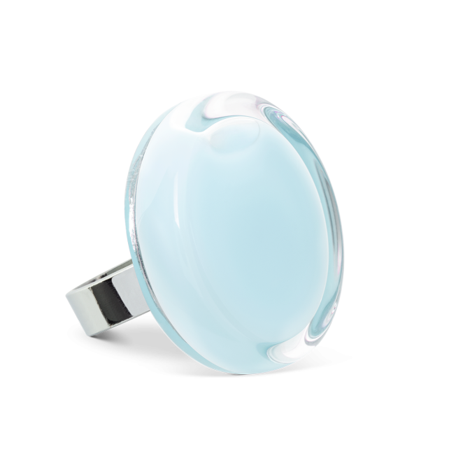 Bague en verre soufflé - Cachou Medium Pastel