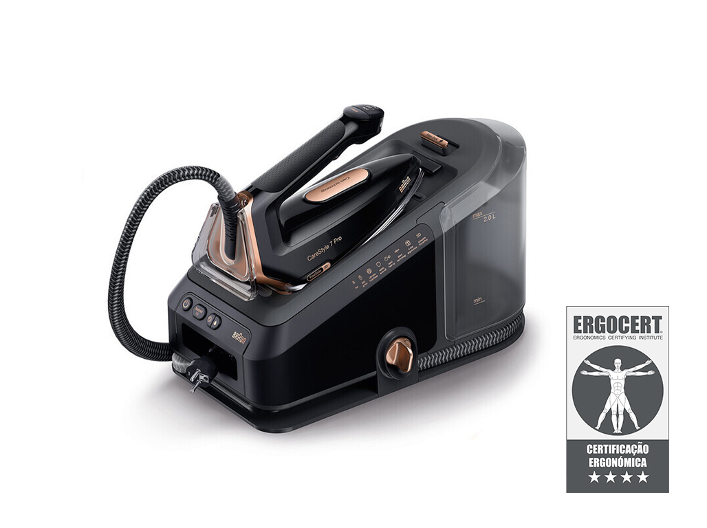 FERRO COM CALDEIRA BRAUN IS7286BK CARESTYLE 7 (PRESSÃO 8 BAR - JATO VAPOR 650 G/MIN)