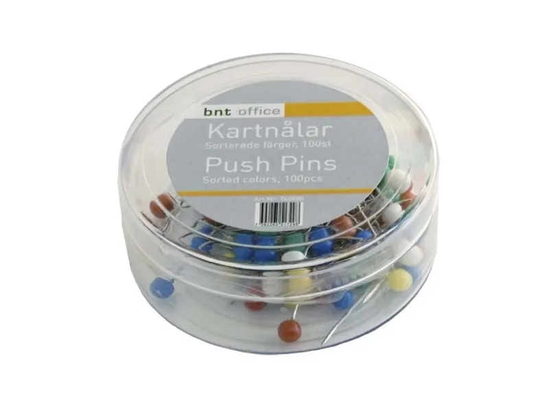 Kortnåle 4mm x 20mm ass. farver - (100 stk.)