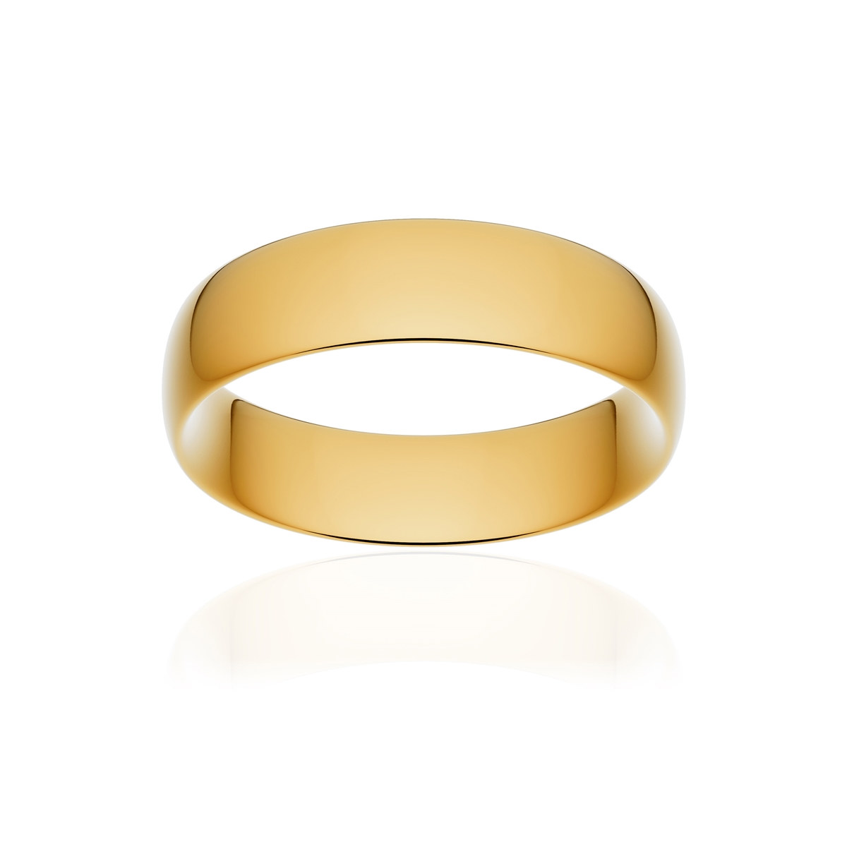 Alliance or 750 jaune poli demi-jonc confort 6mm