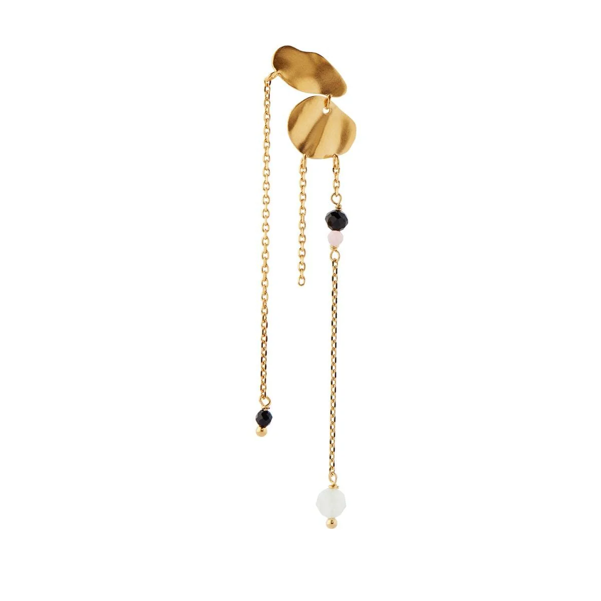 Stine A Festive Clear Sea Earring With Chains & Stones