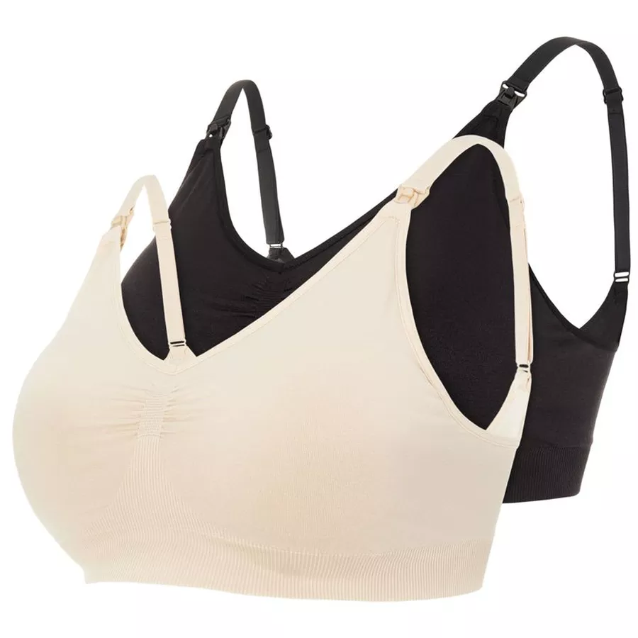 mama;licious Still-BH MLILJA 2er-Pack beigeschwarz