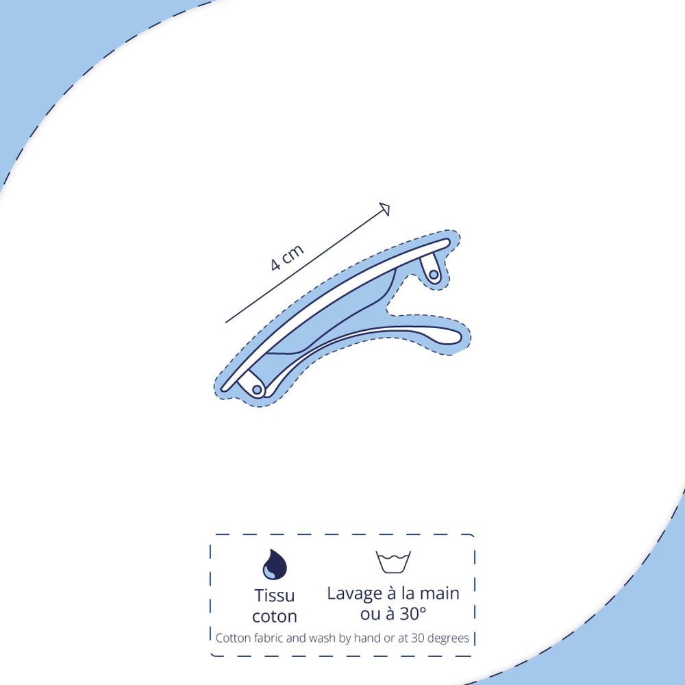 Petite Barrette Double Noeud Croisé Vichy Noir