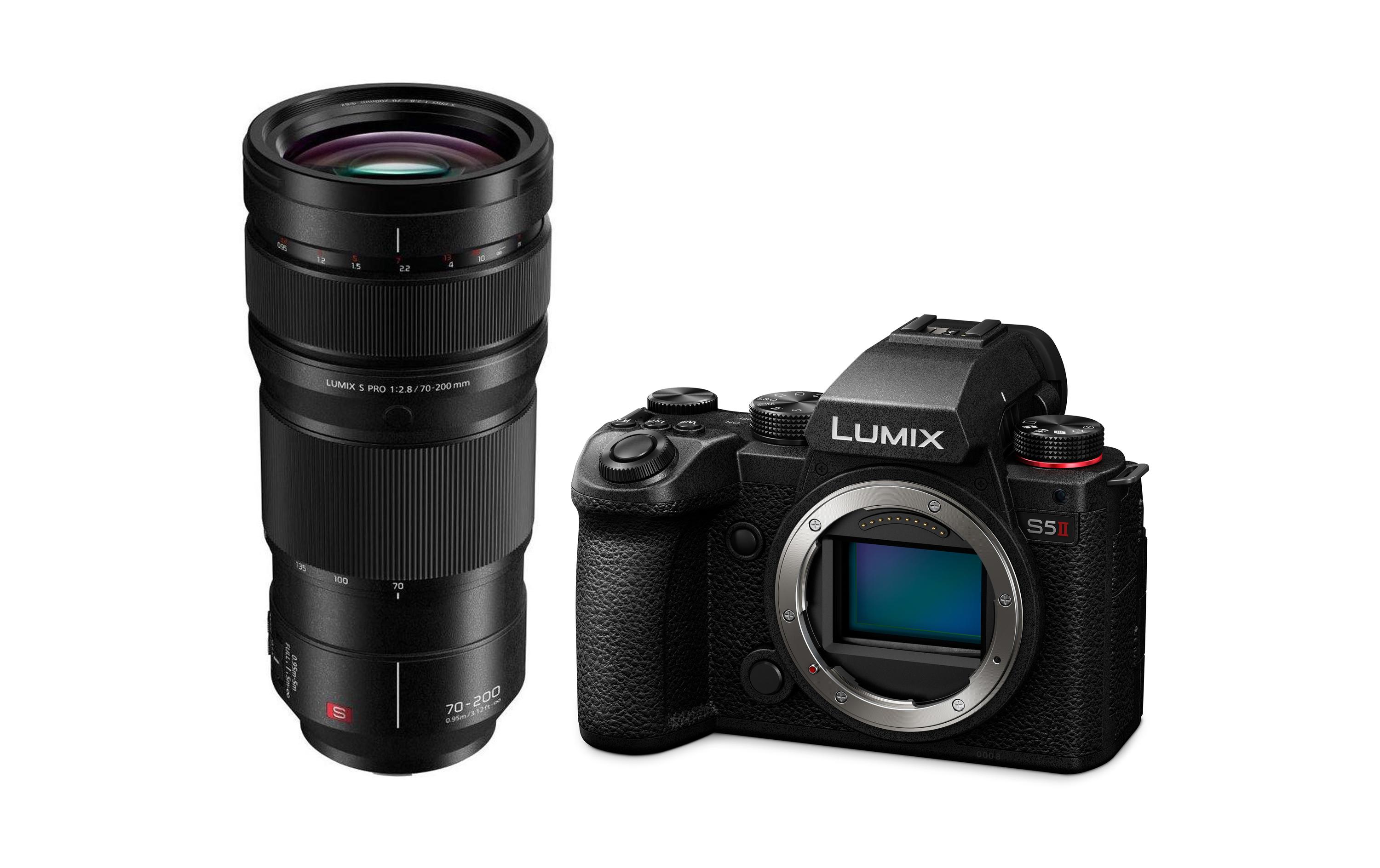 Fotokamera LUMIX S5 Mark II + S-E70200E Kit<br>Spiegellose Vollformatkamera mit Phasen-Hybrid-Autofokus und Aktive Bildstabilisierung mit Telezoom-Objektiv