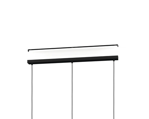 Hanglamp, 3-lichts, HxL 110x95 cm, zwart/messing, dampgecoat glas, zwart/grijs/transparant