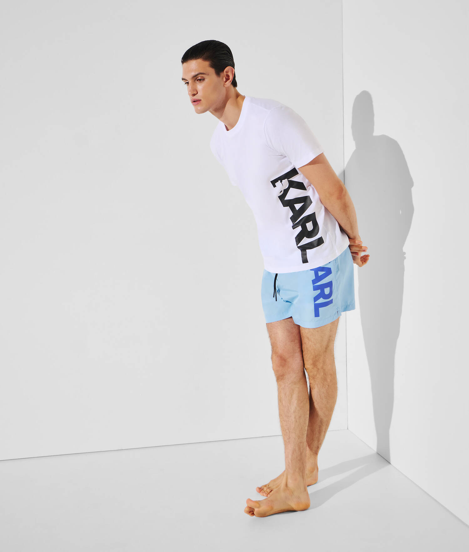 T-SHIRT DE PLAGE AVEC LOGO KARL - Blanc