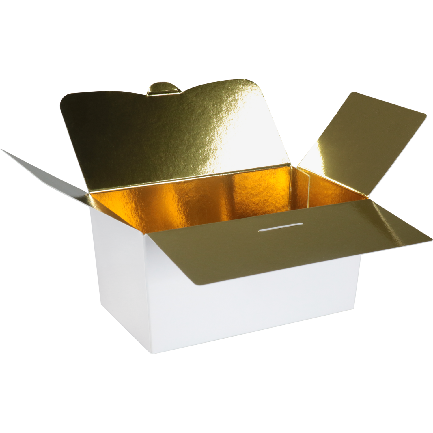 Ballotin, karton + PP, 500gr, 132x76x70mm, wit/goud