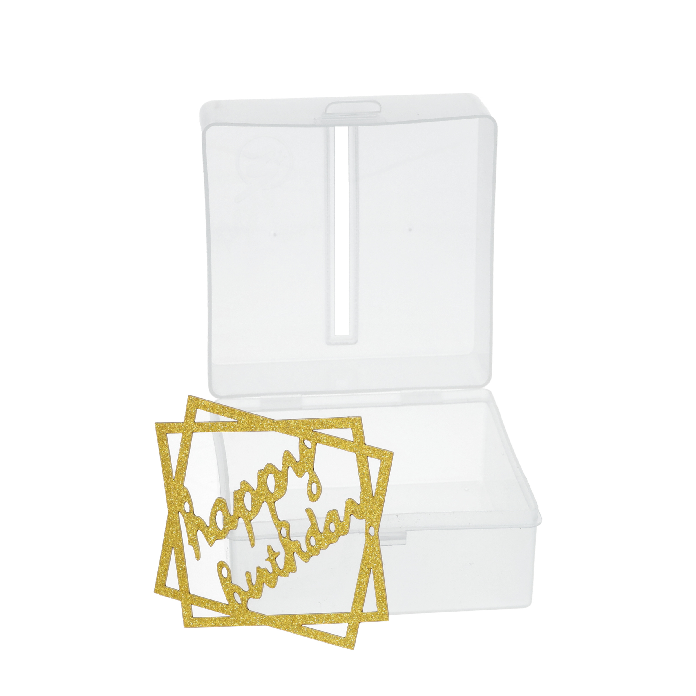 (22-tlg. Set) Kuchen Deko Überraschungs Geldschein Spender Geschenk Box mit Topper für Torten / Kuchen - Transparent / Gold