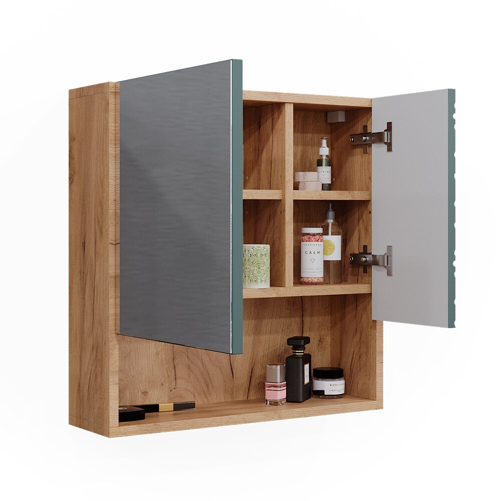 Vicco Badspiegelschrank Irma Eiche Grün 54 x 55 cm Badezimmer