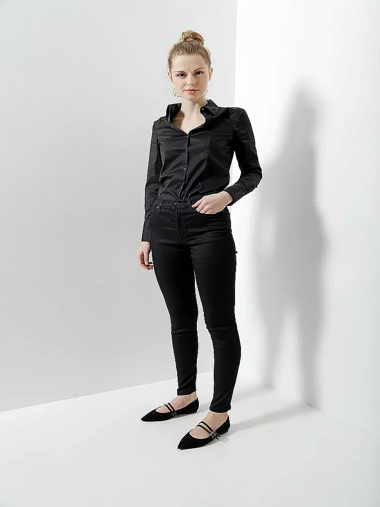 HUGO Bluse Slim Fit schwarz