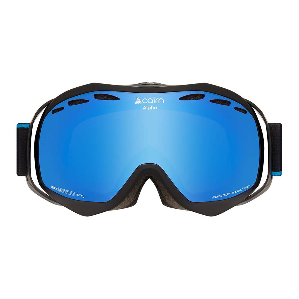 Cairn ALPHA - Masque ski Homme mat black/blue mirror