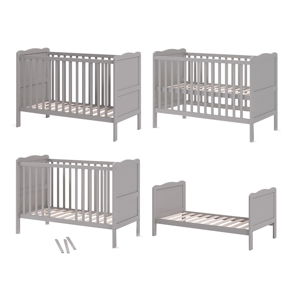 VitaliSpa Gitterbett Babybett Kinderbett Tobi Kombinationsbett umbaubar Weiß