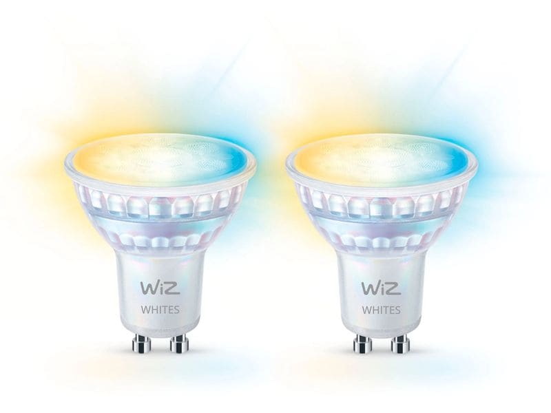 WiZ Leuchtmittel 50W GU10 Tunable White Doppelpack Smartes Leuchtmittel, steuerbar über Matter, WLAN