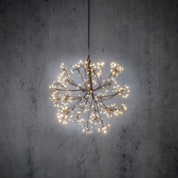 Bal led zwart warm wit 384led IP44 en timer - d30cm