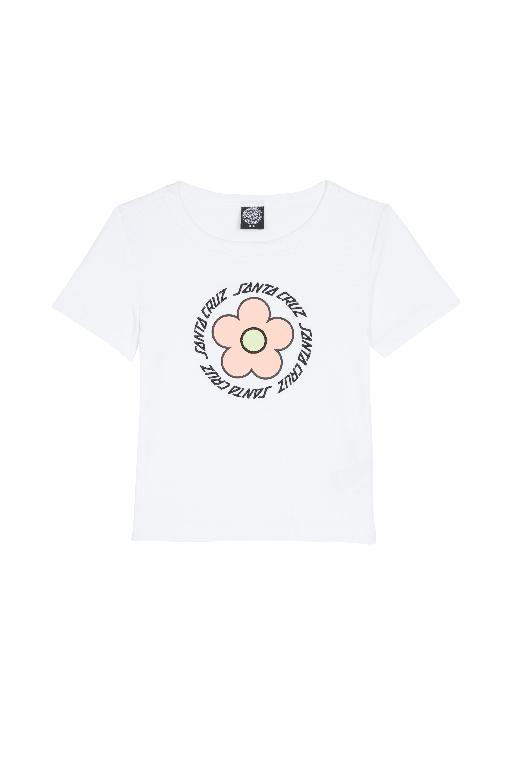 SANTA CRUZ T-shirt Daisy Ring Dot Blanc