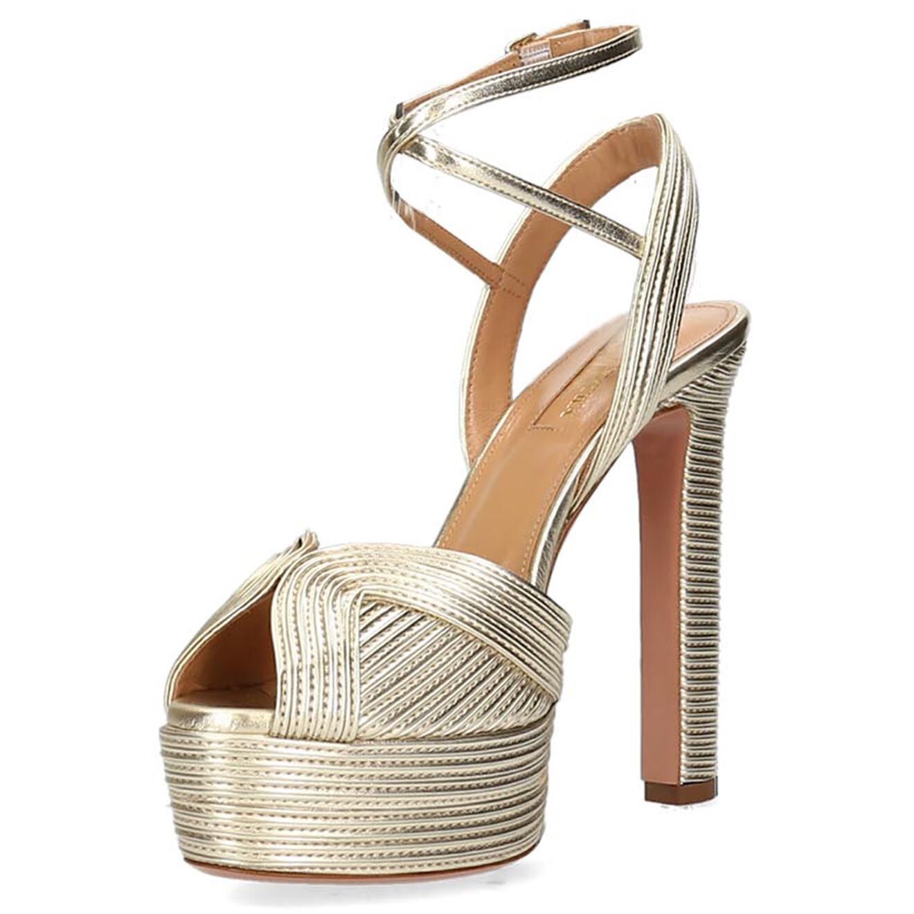 Aquazzura Sandales en Cuir Caprice platine - Talon 13 cm