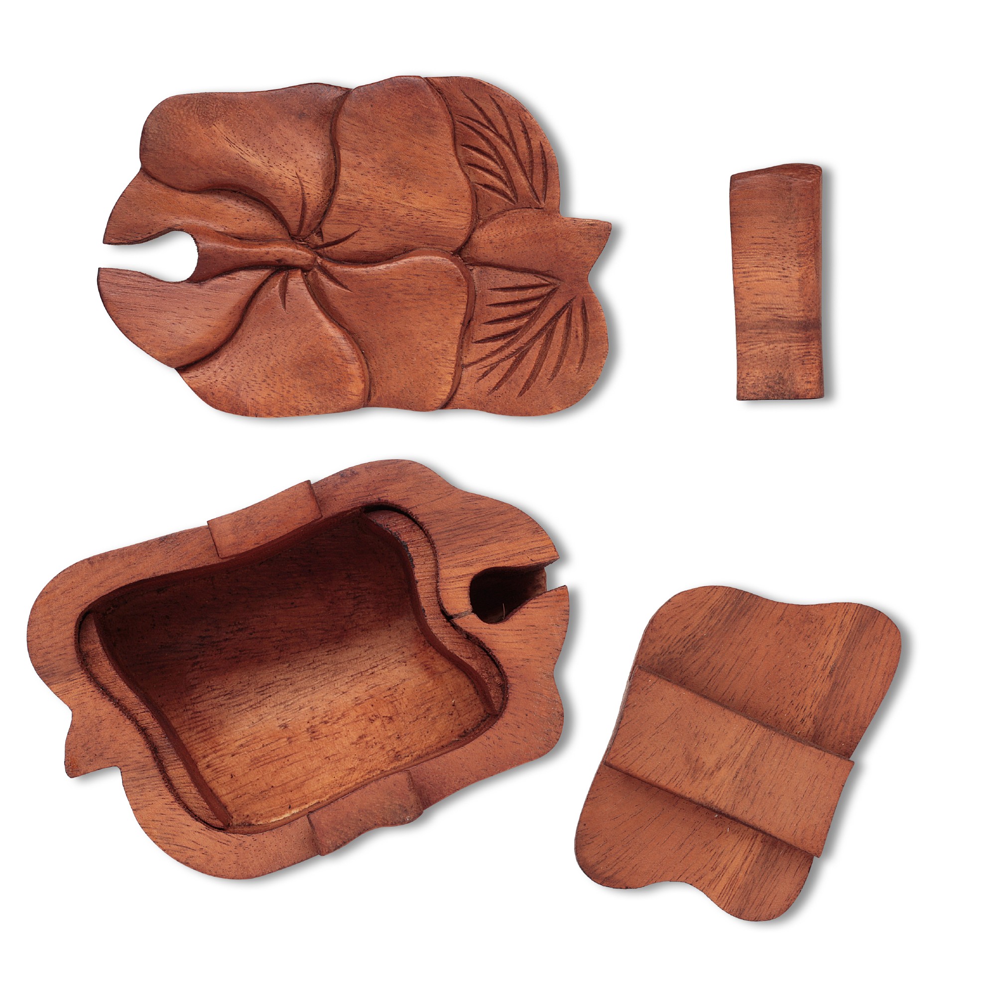 Secret Box 'Flower', natur, T 12 cm, B 8 cm, H 6 cm von fischer's lagerhaus
