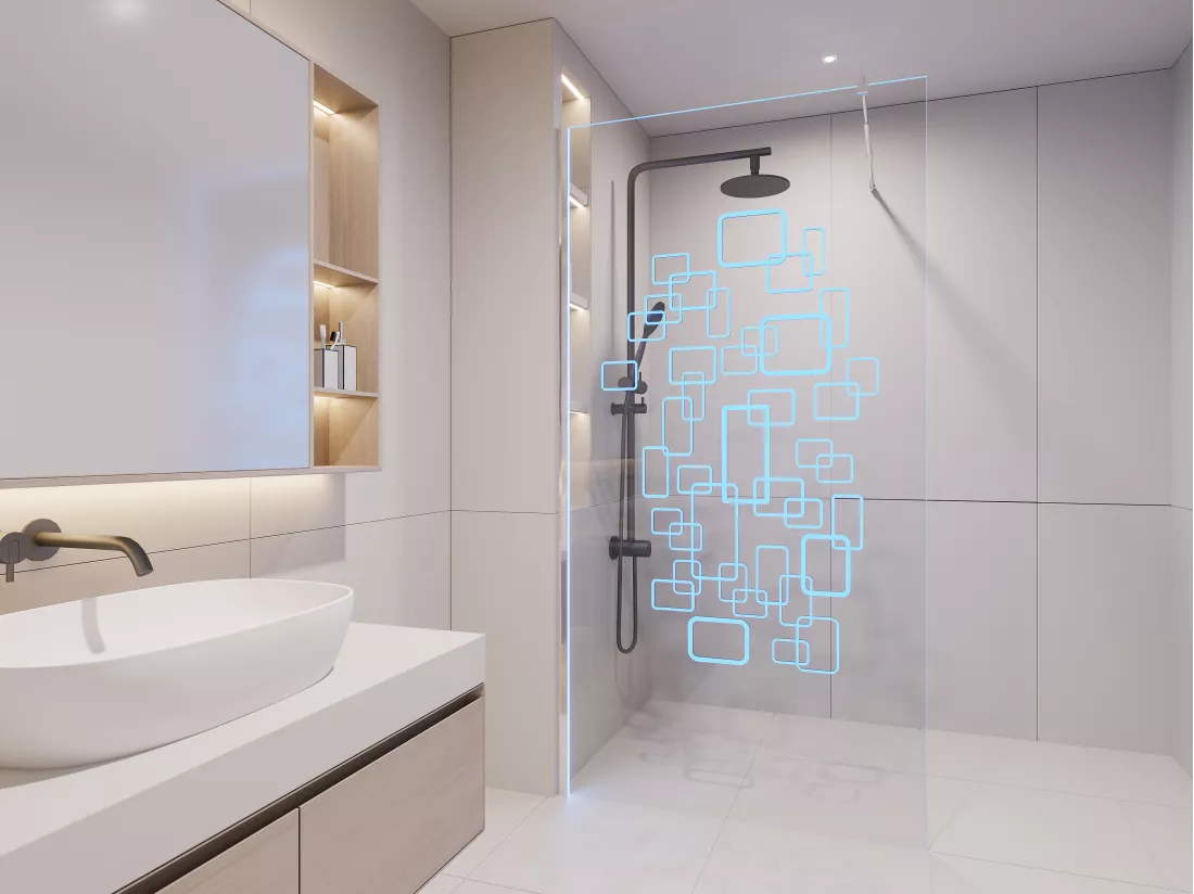 Paroi de douche à l'italienne BELLA avec leds - 120x200 cm