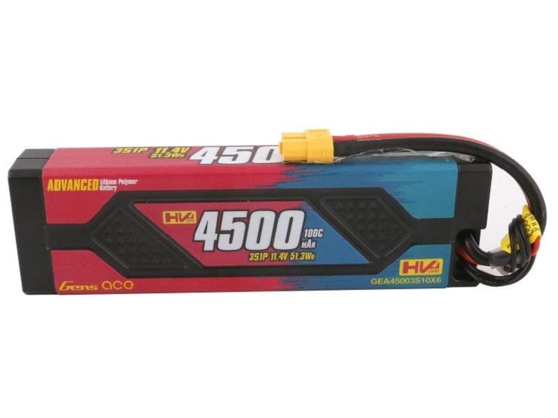 Gens ace RC-Akku LiHV 4500 mAh 11.4 V 100c Advanced 3S LiPo HV Akku für RC Fahrzeuge mit XT60 Stecker