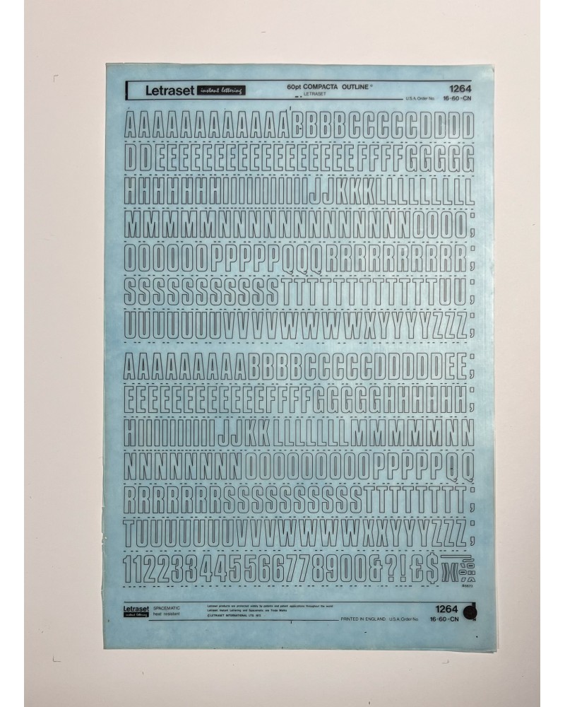 letraset-1264- COMPACTA OUTLINE - 60pt
