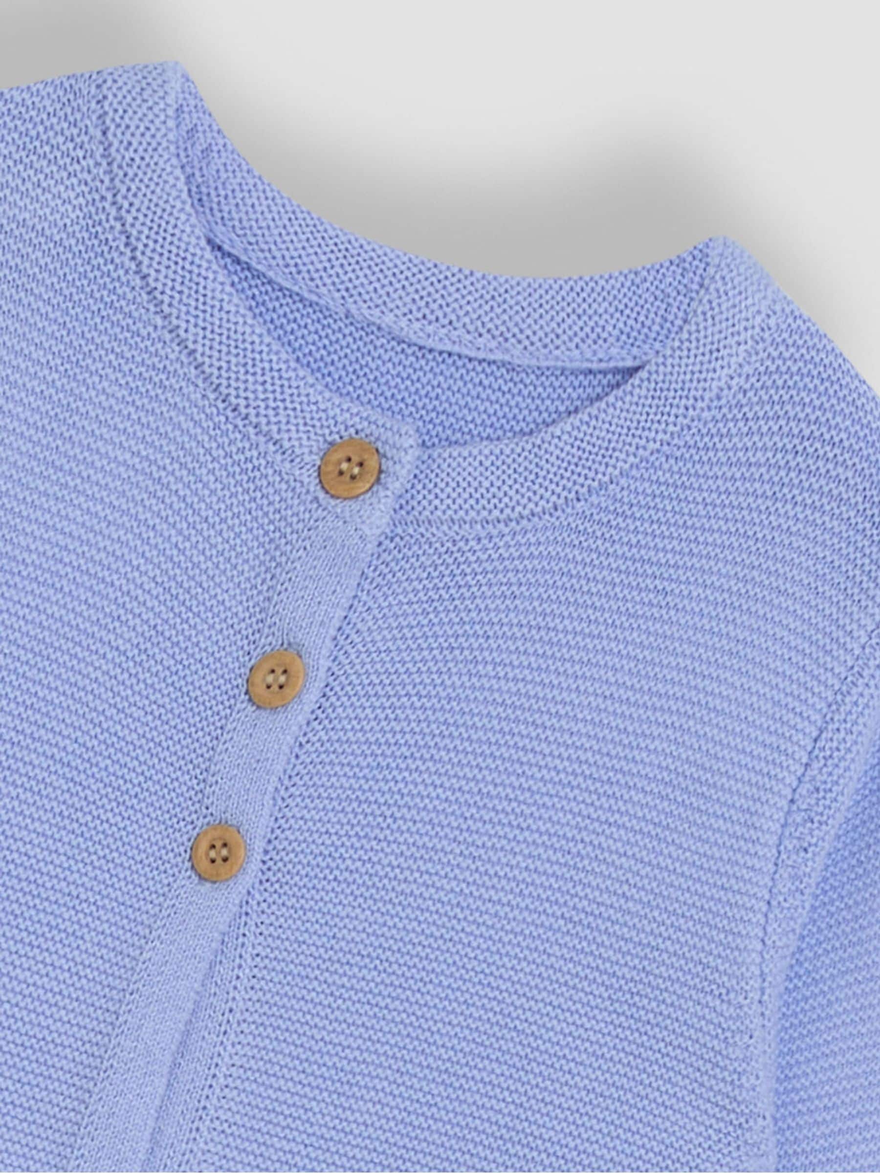 Blauw - JoJo Maman Bébé Klassiek 100% katoenen vest