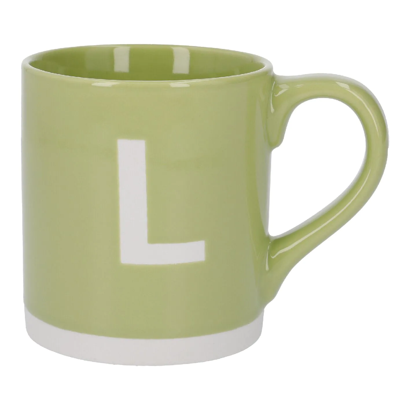 Becher Buchstabe/Uni, L/grün, 440 ml