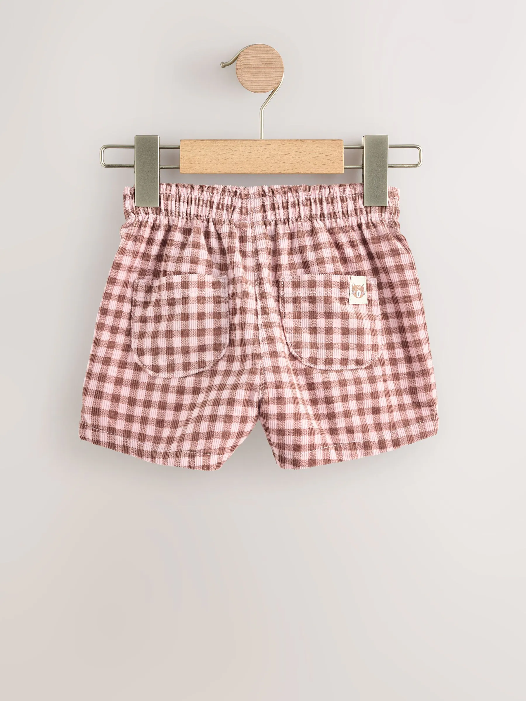 Roze - Geruite corduroy short en panty's set (3mnd -7jr)