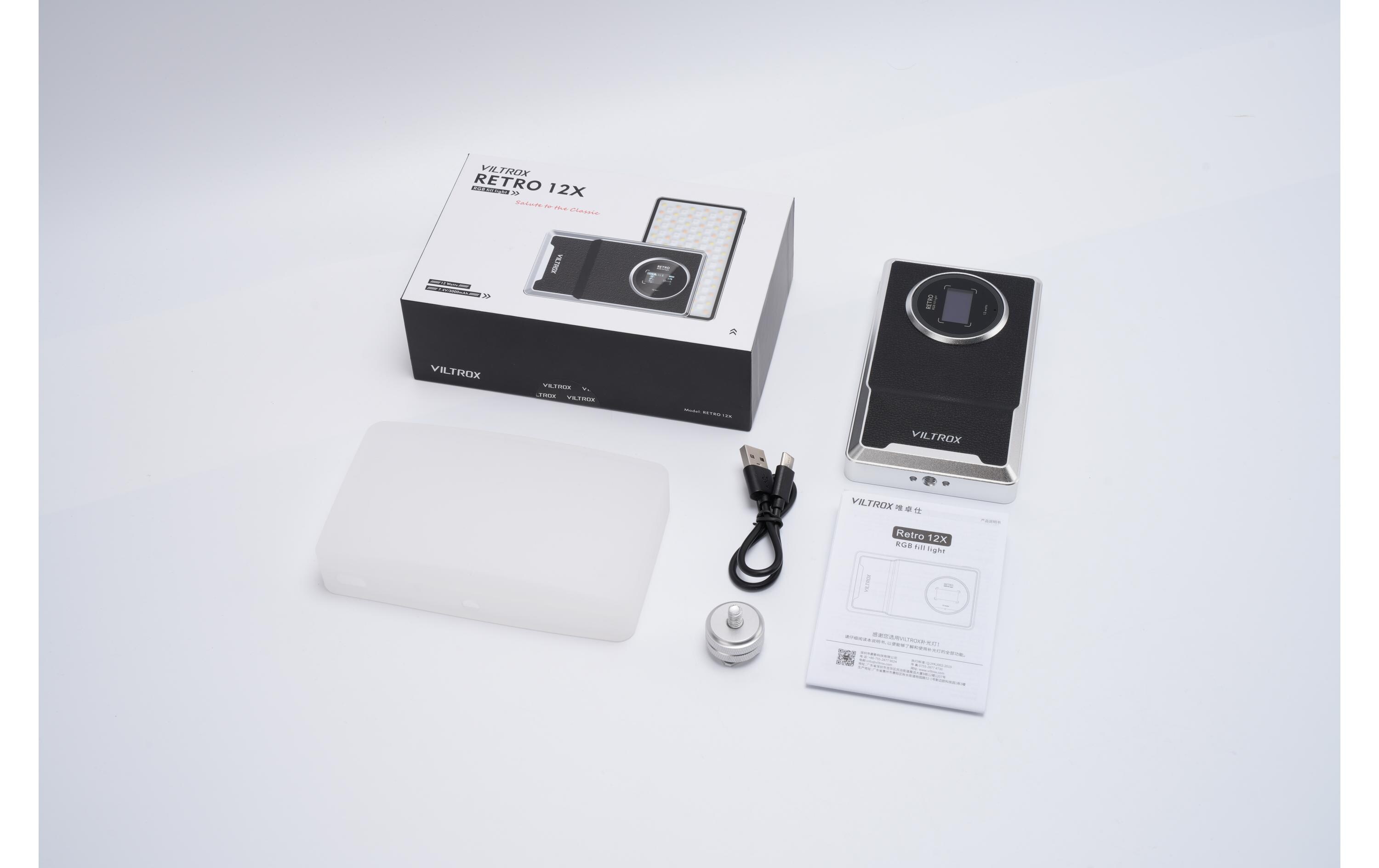 Videoleuchte Retro 12X<br>12W Tragbare RGB-LED-Leuchte