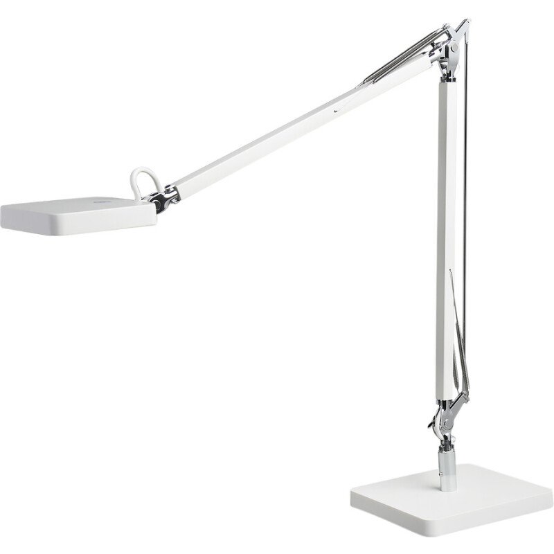 Lampe Tomio unilux 2,0 led double bras sur socle blanche