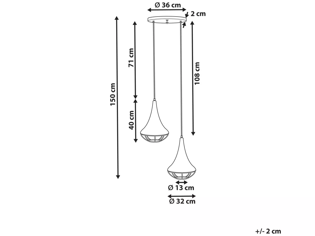 Lampe suspension BAGMATI Bois Noir