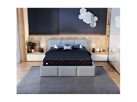 Matelas BLACKLUX - Mémoire de Forme - Latex - Ressort ensaché - Epaisseur 22 cm 90 x 190 cm cm